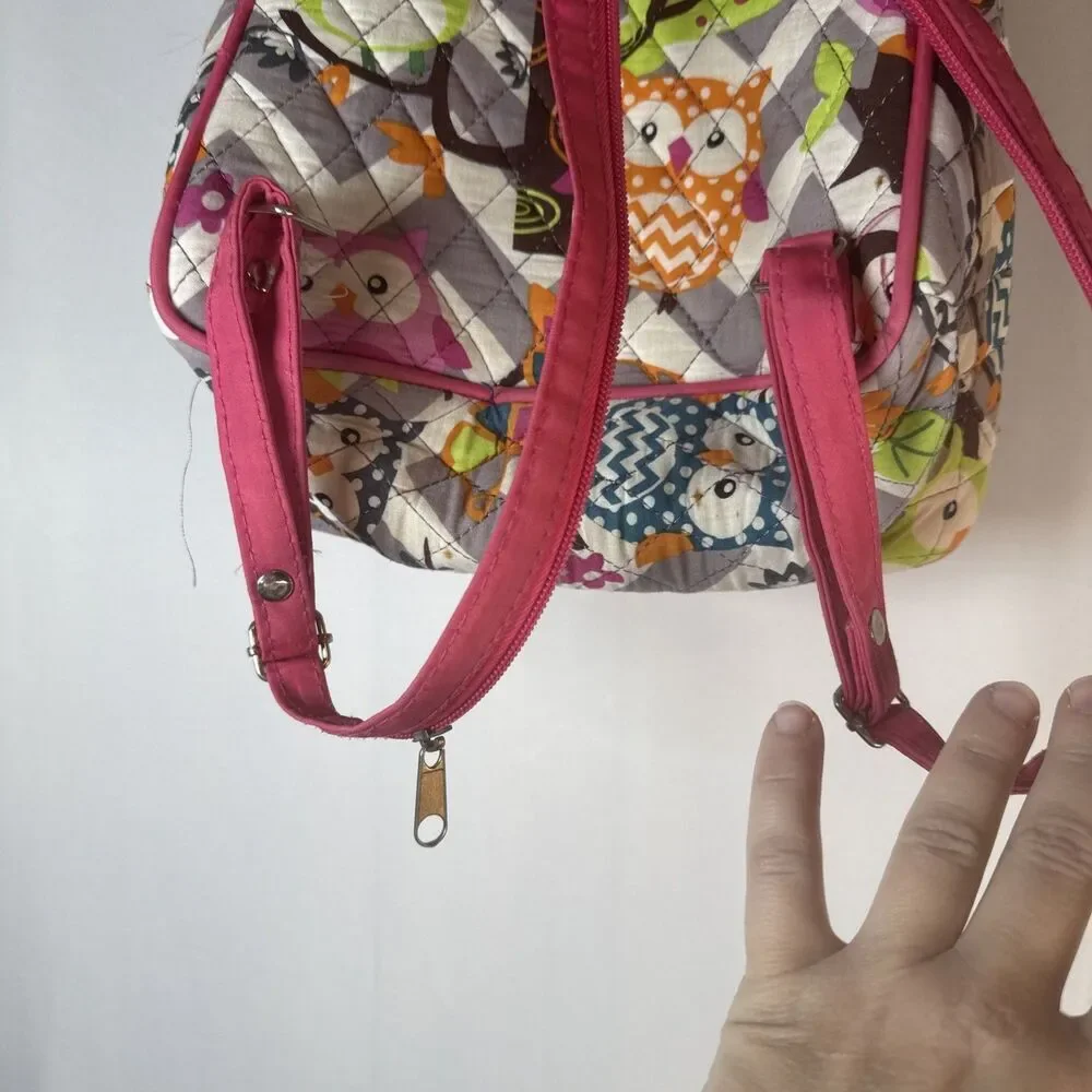N. Gil Owl Mini Backpack With Pink Monogram The Letter M Preowned